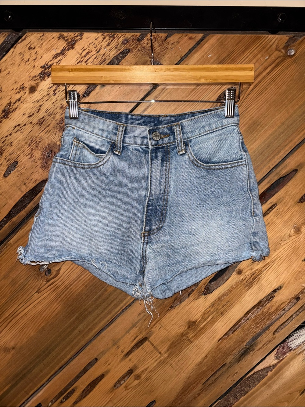 John Galt Brandy Melville Light Wash High-Rise Denim Cutoff Shorts